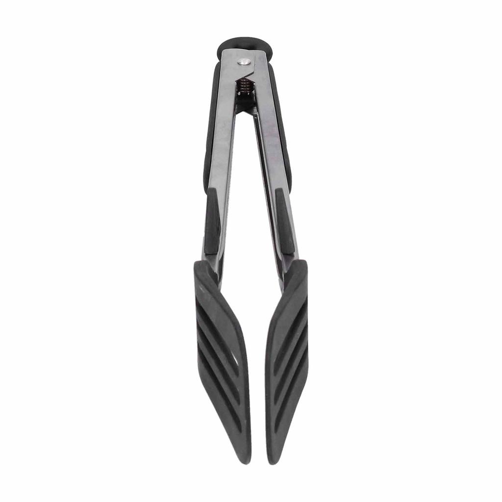 Stainless Steel Silicone Food Spatula Clamp Food Barbecue Steak Tongs Baking Tool for Home BBQ12in Black Bracket