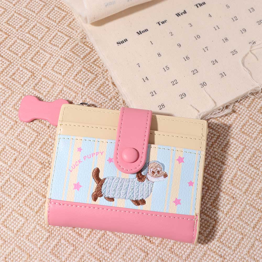 Zipper Cartoon Pu Wallet Dopamine Color Small Item Bag  Female/Girls