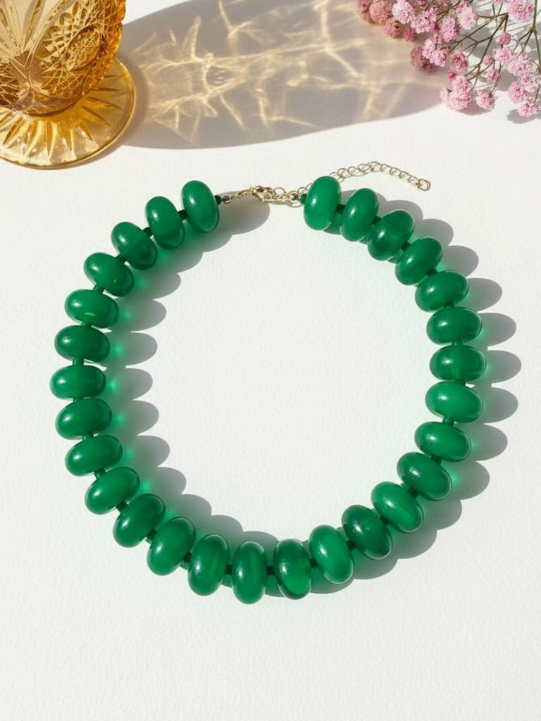 Collana Casual alla Moda con Perline in Resina Dopamina Charms Gioielli Chunky Adatta per Donne Uso Quotidiano Vacanze