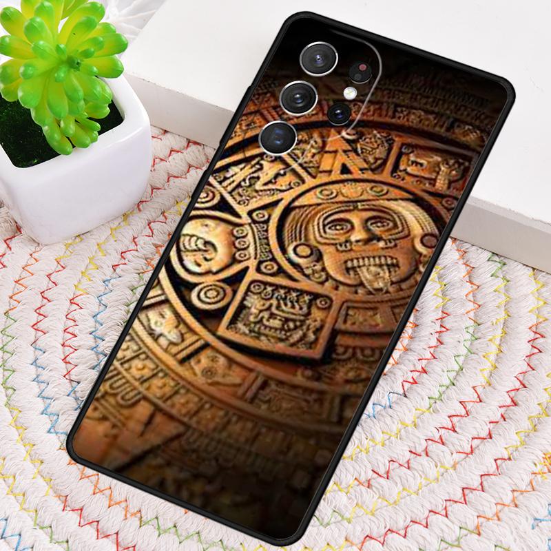 Mayan Calendar Wood Pattern Silicone Phone Case For Samsung Galaxy note 10 pro S26 S25 S24 S23 S22 S21 Plus S25Ultra Capa Cover