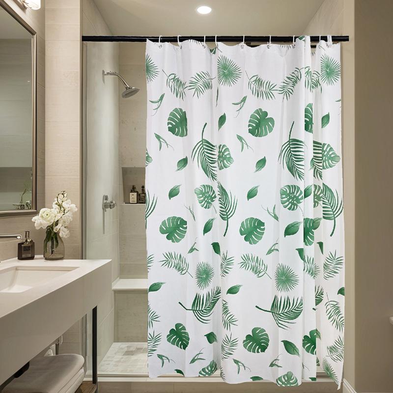 1Pc Shower Curtain Waterproof PEVA DIY With Hooks Thickening Bathroom Decor 180*180CM