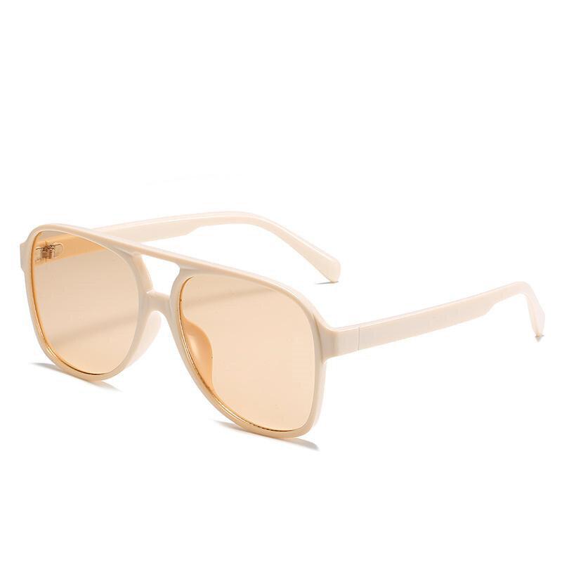 Retro Doppelbrücken Damen nicht polarisierte Sonnenbrille Mode Anti-Blaulicht-Brille Trendy Hollow Leopard Brille