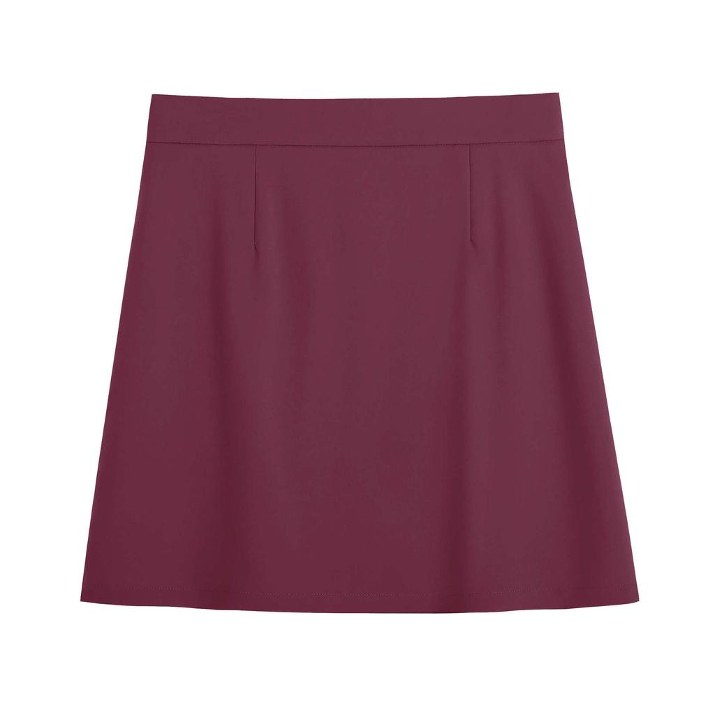 Summer Plus Size Women's Skirt Solid Colour Simple A-Line Elastic High Waist Half-body Skirt