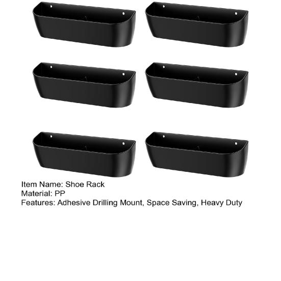 4/6Pcs Wall-mounted Shoe Storage Rack Adhesive Drilling Mount Space Saving Heavy Duty Camping RV Door Sports Shoes Hanger Organizer Holder