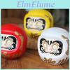 Daruma Inch 4 Japanese Ceramic Doll Lucky Cat Fortune Ornament Money Box Office