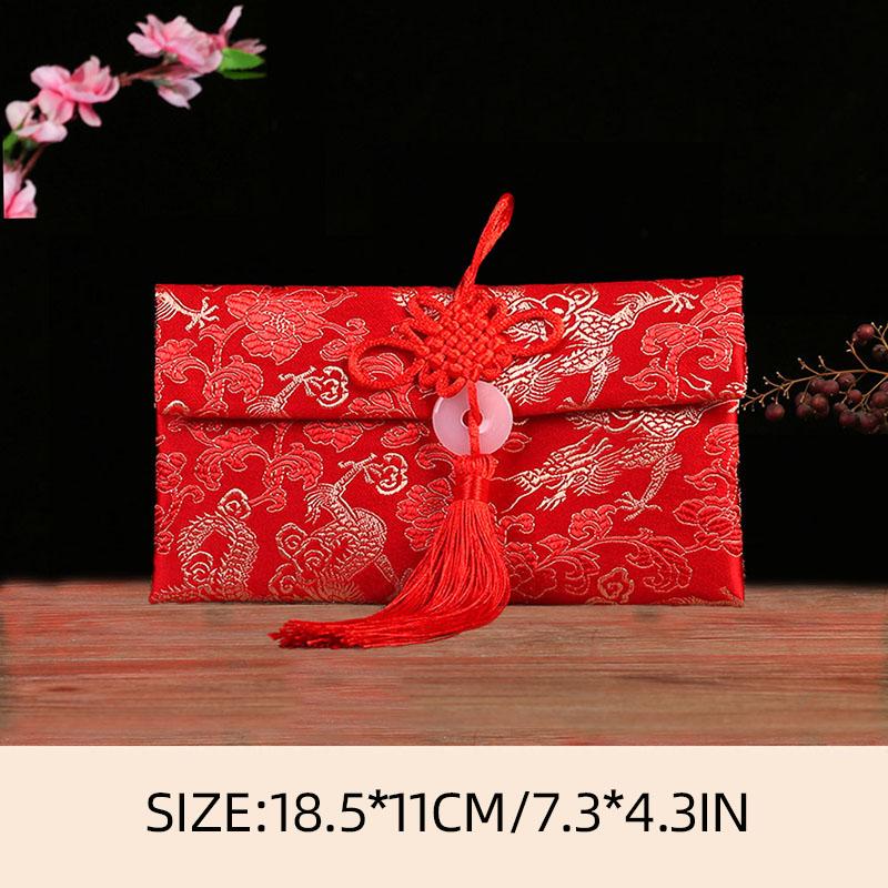 2026 New Year Red Packets Birthday Brocade Money Bag Wedding Red Envelopes Dragon Phoenix Spring Festival Blessing Lucky Gift