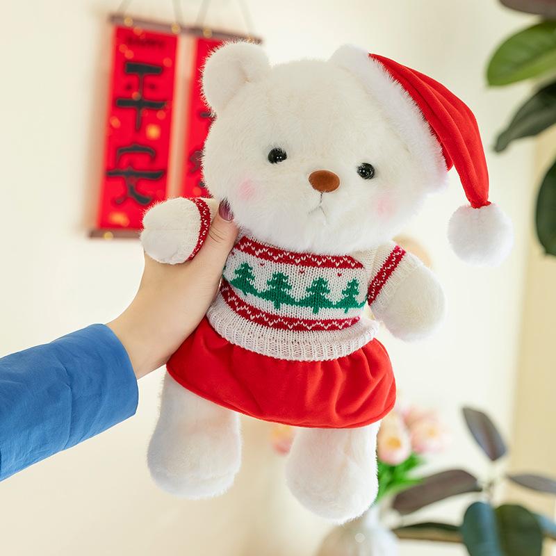 New Christmas Gift Bear Doll Cute Teddy Bear Plush Toy Grab Machine Rag Doll Decorative Gift