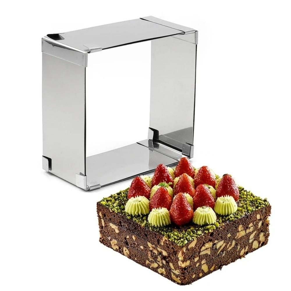DIY Edelstahl Backform Rostfreie Dessert Backform Verstellbare Kuchenform Heim Bäckerei