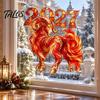 Festive Glass Decorations for Business 2027 Chinese Zodiac Sheep Static Sticker, Non Adhesive Window Holiday Store Decor Clings, New Year Decal