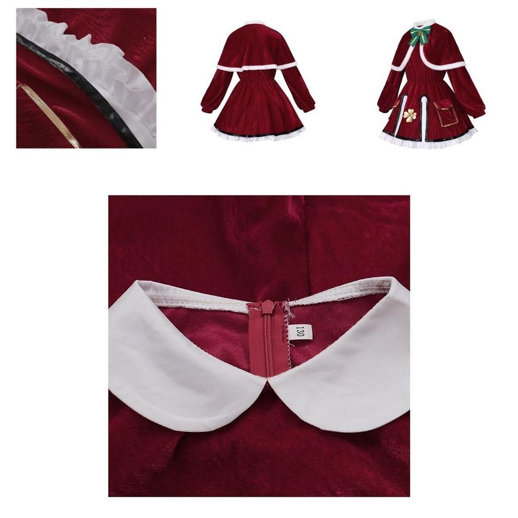 Klee Christmas Cosplay Costume Set For Anime Fans Velvet Fabric Cute And Sweet Style