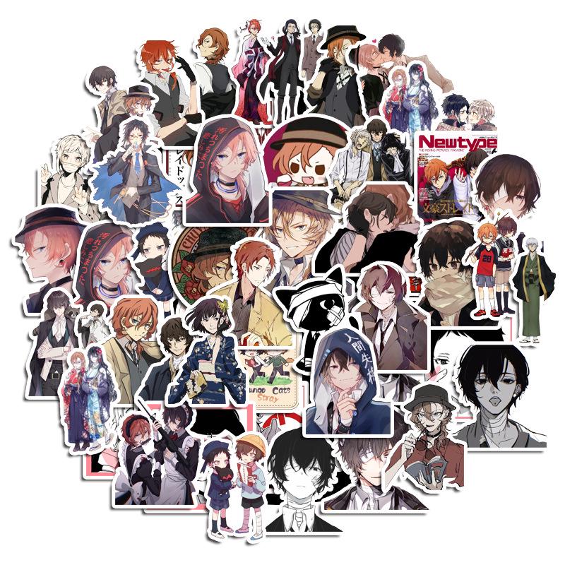 Bungo Stray Dogs Waterproof Laptop & Suitcase Stickers - 50 Sheets, No Residue, DIY Photo Album Decor.