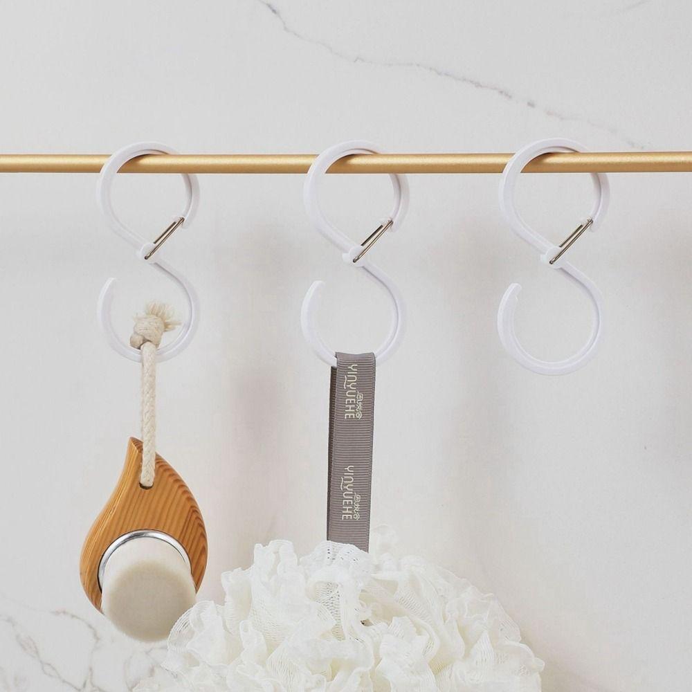 Strong Bearing Capacity Plastic Hook Transparent S Shaped Storage Organizer Hanging Single Closet Hook for Pot Shelf