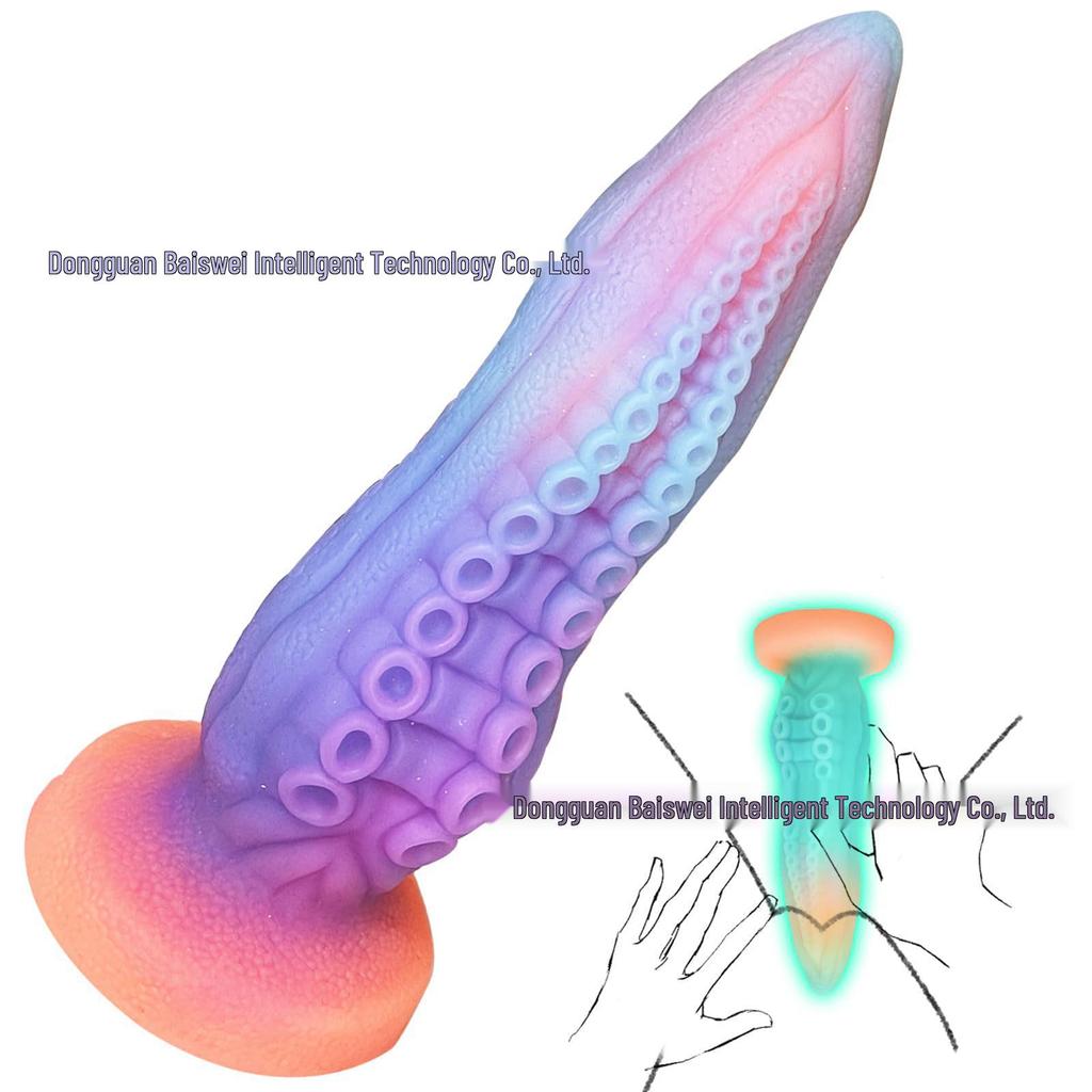 Luminous Silicone Octopus Phallus Super Large Anal Plug Self-Stimulator for Women