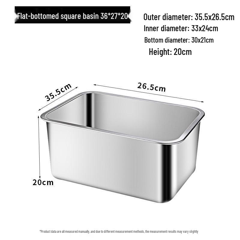 304 Stainless Steel Extra Large Deep Rectangular Self-Service Food Basin with Lid