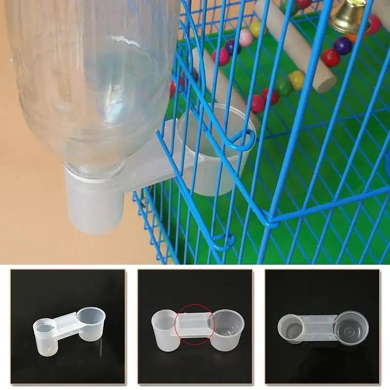 Plastic Pet Bird Drinker Feeder Water Bottle Cup Cat Chicken Pigeon Parrot Hamster Double Nozzle Guide for Family Garden.