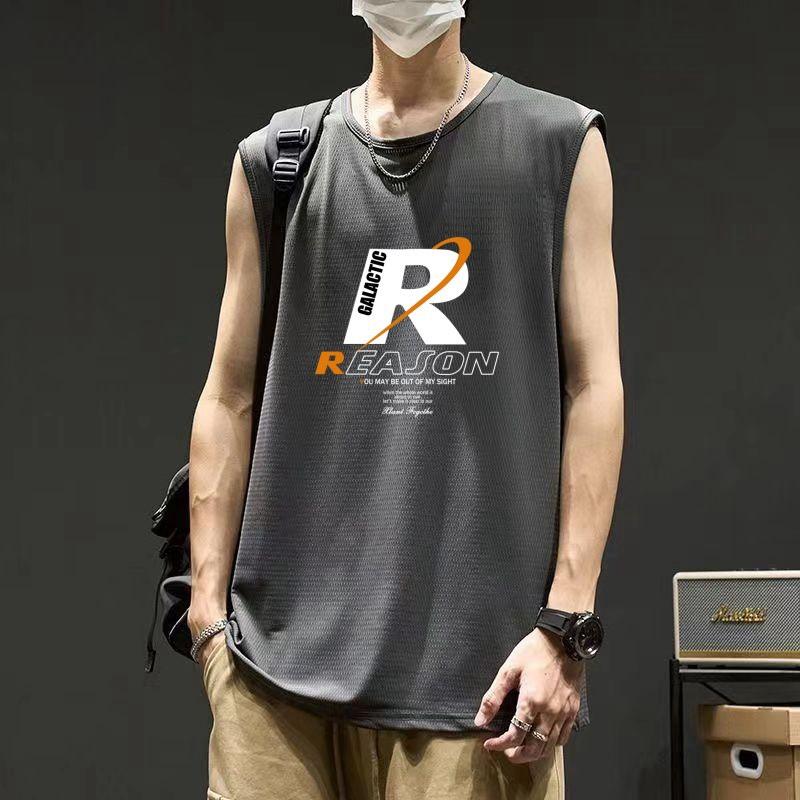 Men's Breathable Quick-Dry Ice Silk Basketball Sleeveless Vest - Plus Size