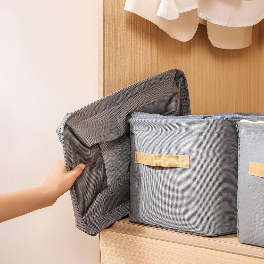 1pc Foldable Clothes and Miscellaneous Items Storage Box with Steel Frame Wardrobe Organization and Storage