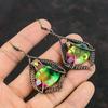 Faceted Multi Tourmaline Earring Copper Wire Wrapped Earring Original Gemstone Handmade Earrings Copper Wire Wrap Jewelry Anniversary Gifts