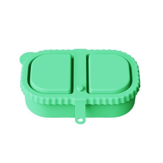 Opakovaně použitelná silikonová svačinová nádoba 2-přihrádková nepropustná krabička na potraviny pro omáčky ořechy myčka nádobí bezpečná krabička na svačinu