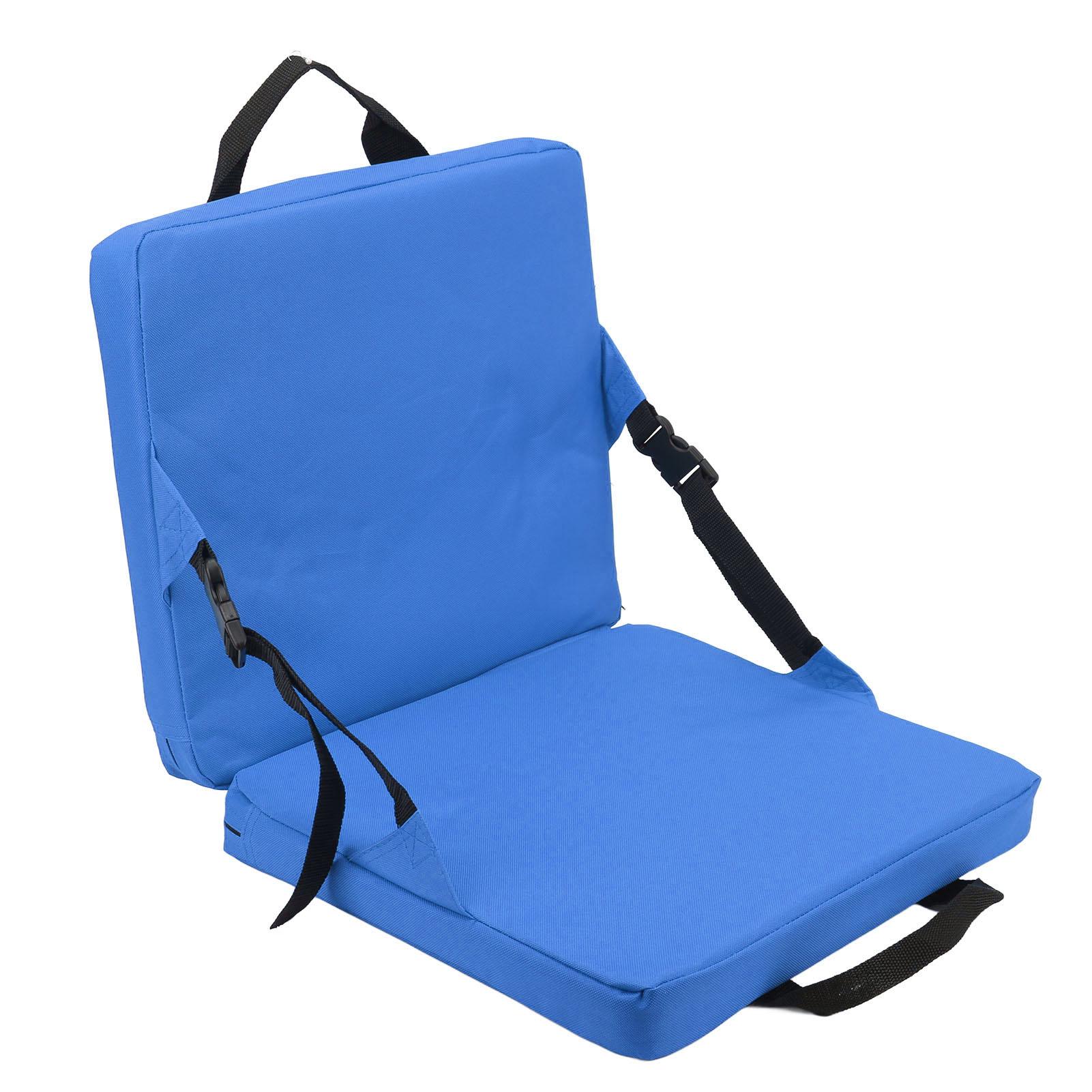 Portable Foldable Chair With Backrest Comfortable Stadium Seat Cushion For Outdoor Camping Beach синий