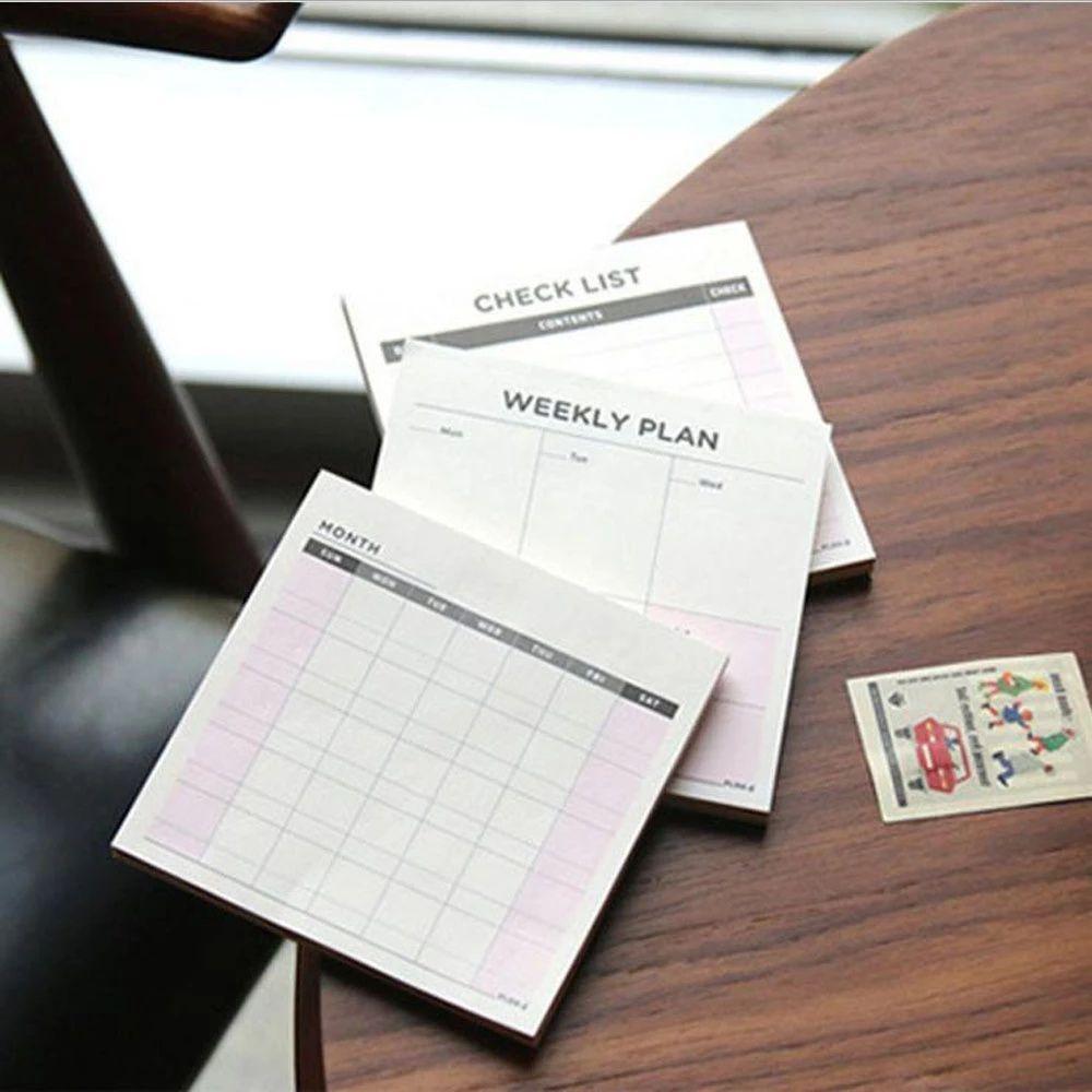 Notebook Stationery To Do List School Supplies Weekly Plan Daily Weekly Memo Pad Month Planner