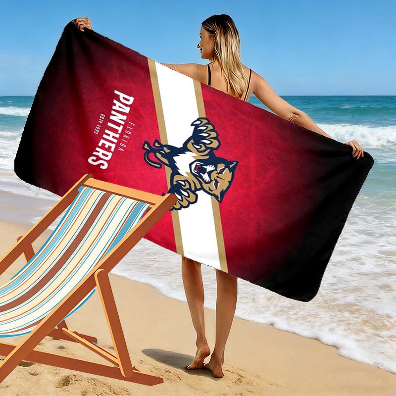 Florida Panthers Print Beach Towel, Large Soft Quick Dry Towel for Beach Camping Swimming