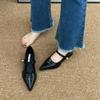 2024 Spring French Retro Pointed Toe Medium High Heels for Women