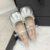 French Evening Breeze Gentle Mary Jane Women's Shoes 2025 Autumn New Skirt Grandma Soft Sole Silver Fairy Single Shoes