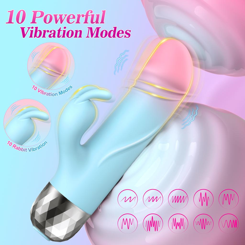 Powerful Rabbit G Spot dildo Vibrator Female Clitoris Stimulator Dildo Vagina Massager Masturbation AV Magic Wand Adult Sex Toys