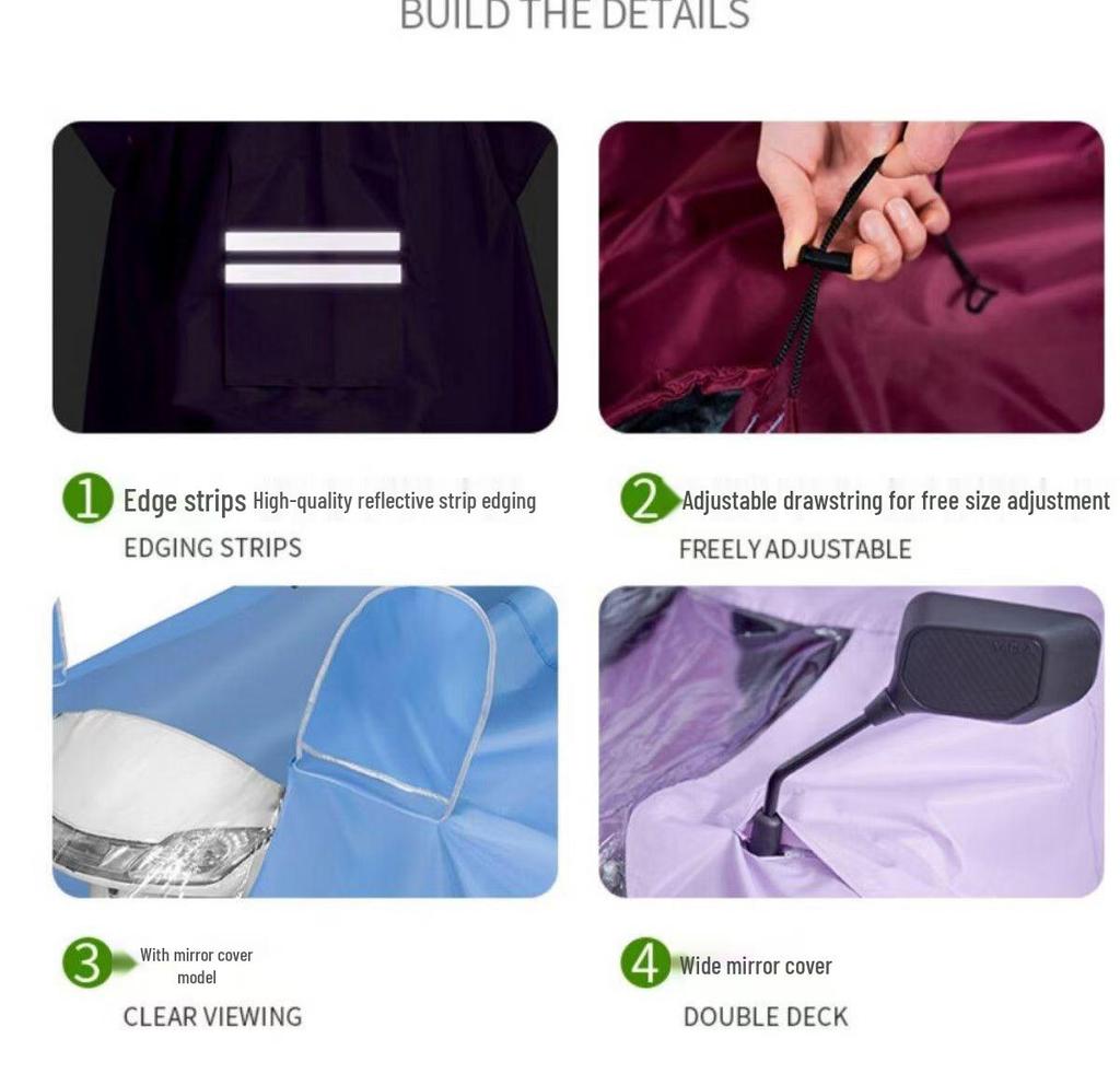 Unisex Full-Body Rain Cape for Electric Scooters - XL Size, Bicycle Foot Cover, Anti-Heavy Rain Protection for Two Riders