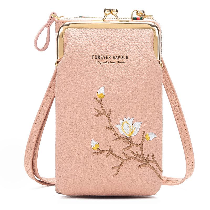 

Embroidered Niche Bag, Women s Mini Phone Bag, Crossbody Long Fashionable Women s Wallet CLE 18x11x5cm світло-рожевий колір