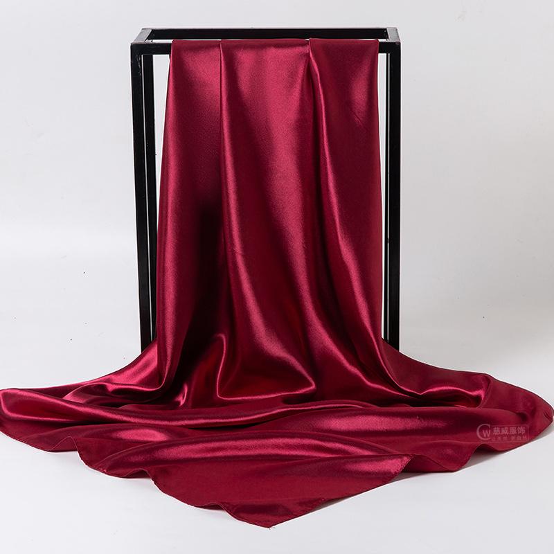 

Весна/лето Новый женский шелковый шарф 90 * 90 см Имитация шелкового твила квадратный шарф Модный принт большой квадратный шарф профессиональный шарф 90*90 вино красного