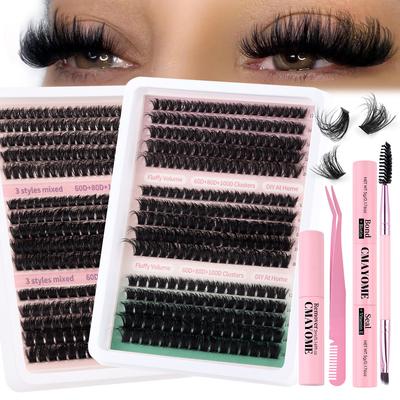 270 Büschel 60D80D100D Dickes Falsche Wimpern Set Natürlich DIY Segmentierte Einzelbüschelwimpern