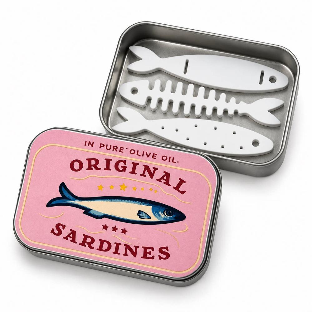 3D Printed Jewelry Organizer Portable Fish Bone Jewelry Box Creative Sliding Lid Travel Case Girls