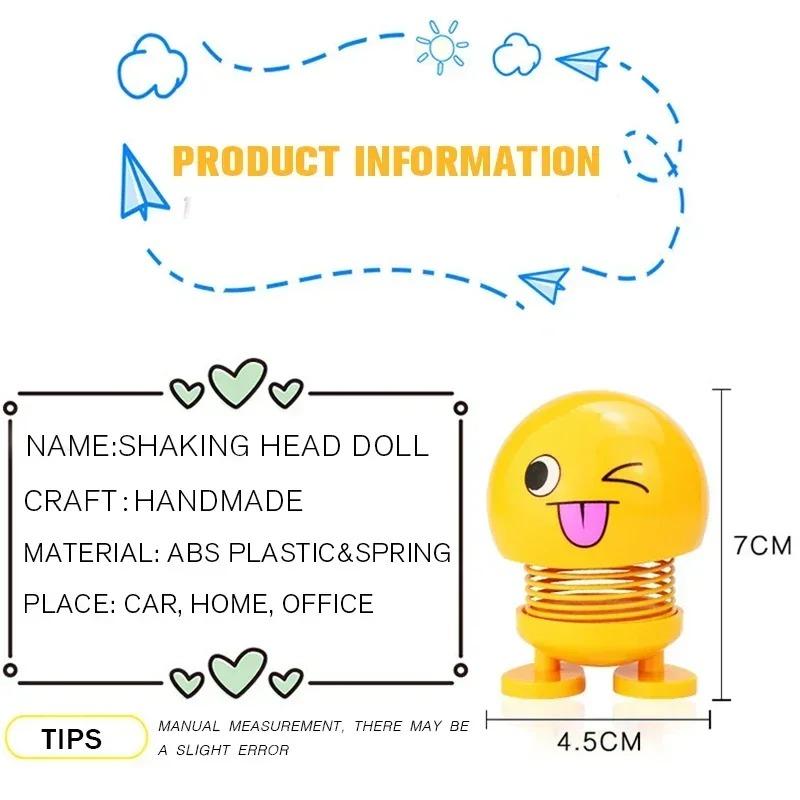 Creative Funny Shake Head Doll Car Ornament Kawaii Indoor Doll Small Decoration Accessory for Vehicle Decor
