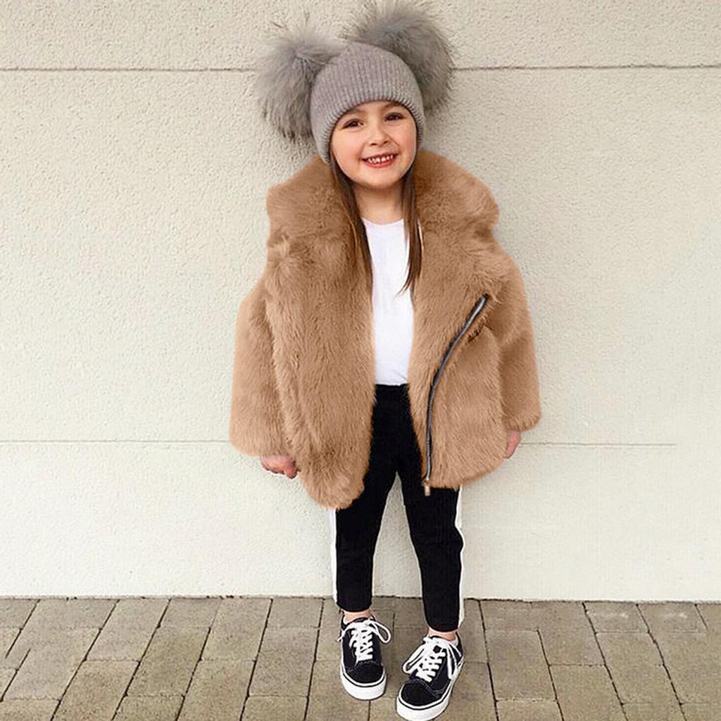 Toddler Baby Kids Girls Windproof Winter Fleece Coat Thicken Warm Outwear