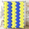 Bright Blue Yellow Shower Curtain Set Polyester Waterproof Bath Decor With Hooks (Set Of 1)