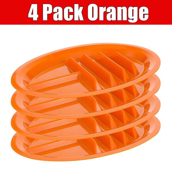 PGY 4/8 Packs Plastic Taco Plates for Party Large Taco Holder with 2 Dipping Areas Stand Up Divider for 3 Tacos Dishwasher Safe
