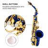 Btuty Eb Alto Saxophone Brass E Flat Saxophone 802 Key Type Woodwind Instrument with Cleaning Rod Cloth Gloves Strap Padded Case… (Blue)
