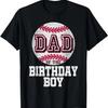Dad of the Birthday Boy Baseball Player Vintage Retro T-Shirt