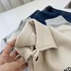 Retro Loose Long Sleeve Polo Sweatshirt - Casual Versatile Student Top