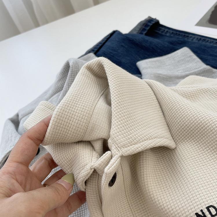 Retro Loose Long Sleeve Polo Sweatshirt - Casual Versatile Student Top