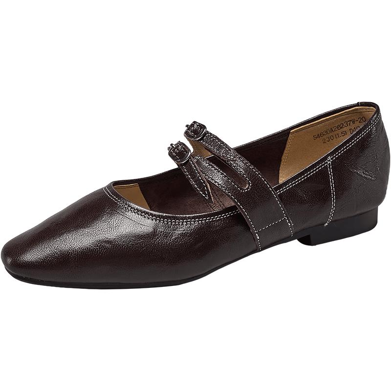 Yierkang Women s Vintage French Mary Jane Flats 39