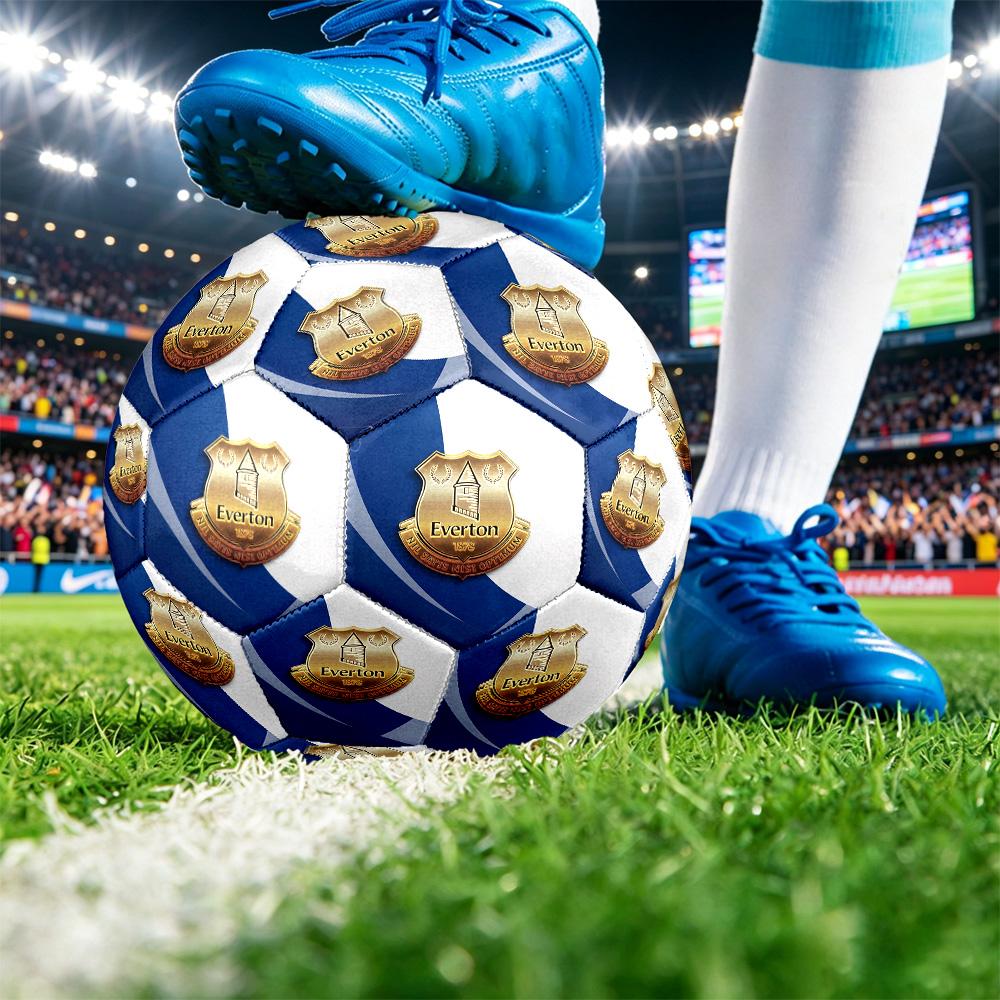 Everton Football Aufgedruckter Fußball Größe 5, Anti-Rutsch Erwachsenen Spielball Souvenir für Fußballfans