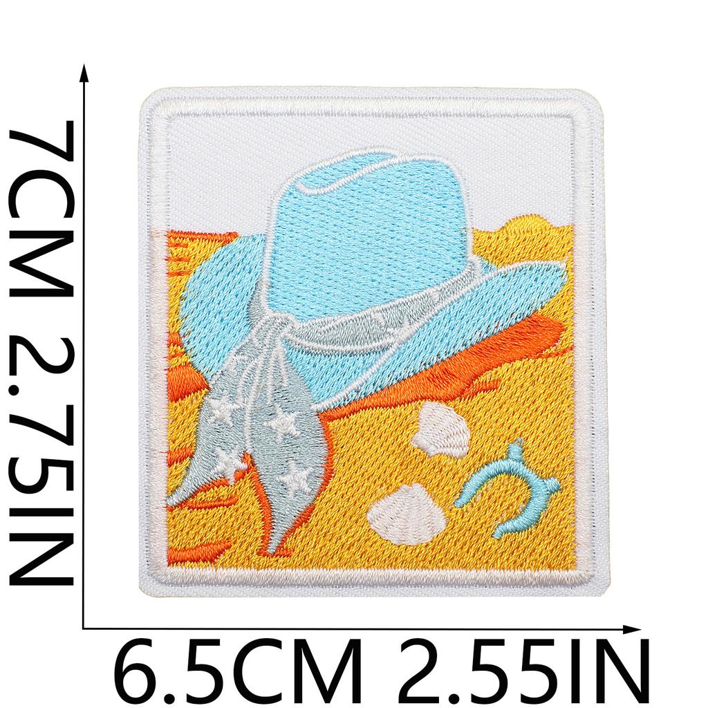 Horse Pentium Embroidery Cloth Sticker Western Denim Computer Embroidery Badge Fashion Girl Decoration Guitar Embroidery Badge Ironing