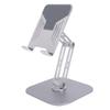 Desk Tablet Stand Adjustable Foldable 360 degrees  Rotating Metal Desk Tablet Holder for Cell Phone Silver