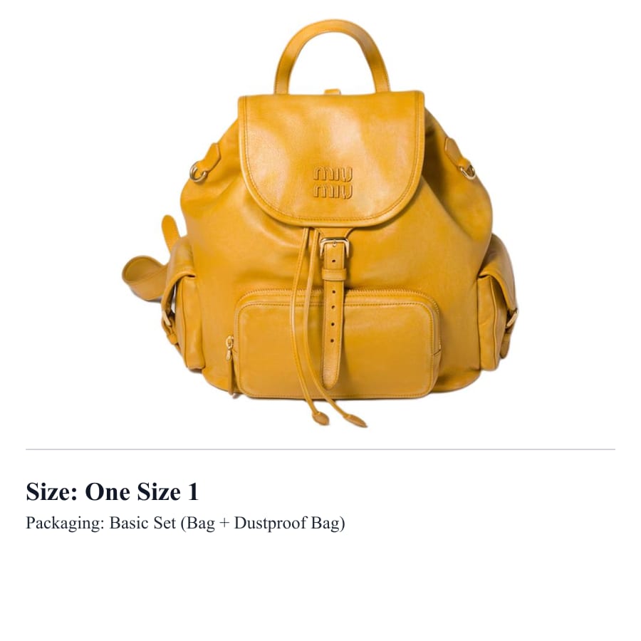 MIU MIU Leather Backpack Women's Whiskey Color 5BZ042_AF6P_F0R55_V_OOO