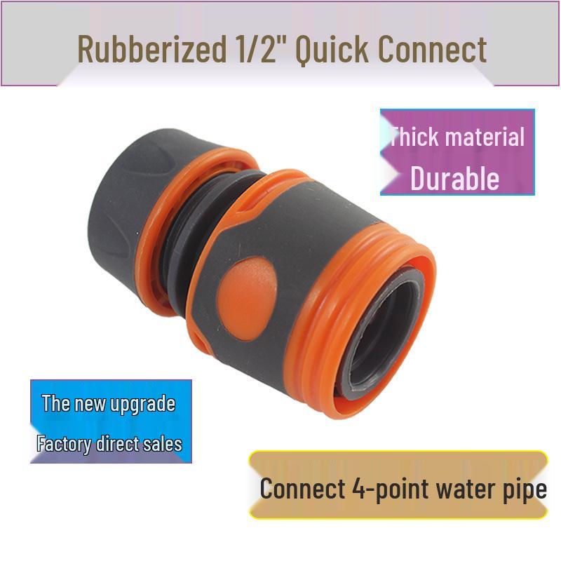 Plastic Overmolded 1/2" Quick Connect Water Hose & Faucet Adapter