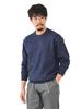 Beams Men's 9-Gauge Color Slub Crew Neck Knit, Navy, Size L