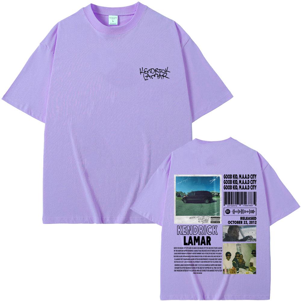 Rapper Kendrick Lamar Good Kid Money Trees Pánské tričko Hip Hop Vintage Nadměrné tričko s krátkým rukávem Pánská módní trendová trička